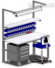 Pracovní stoly řady TP lze kombinovat s řadou příslušenství a doplňků