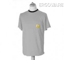 ESD triko s krátkým rukávem StaticTec, světle šedé, L
