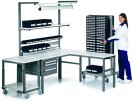 Pracovní stoly řady TP lze kombinovat s řadou příslušenství a doplňků