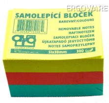 Samolepící bloček AURO 38 x 51mm barevný 300 listů