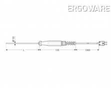 Teplotní čidlo Greisinger GTF 400, typ K, -65 až +550 °C, 100910