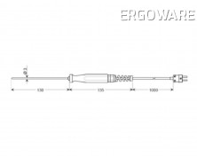 Teplotní čidlo Greisinger GES 900, typ K, -65 až +1000 °C, 100950
