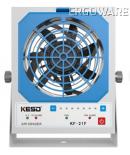 Stolní ionizátor StaticTec KESD KF-21F s nastavitelným průtokem vzduchu, vysokým napětím a alarmem v