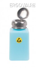 ESD dávkovací lahvička StaticTec, s pumpičkou, 200ml, modrá