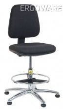 ESD židle Standard StaticTec, zvýšená s kruhovou opěrkou, kluzáky, černá