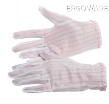 ESD pracovní rukavice StaticTec, textilní, bílé, velikost S, 10 párů/bal