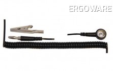 Spirálový uzemňovací kabel StaticTec, 10mm/banánek, 1,8m, černý