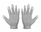 OEM PR - ESD pracovní rukavice StaticTec, z nylonu s uhlíkem a PU konečky prstů, šedé, velikost L