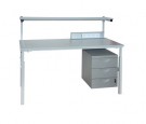  - Pracovní stůl KULT, 1500x750mm, horní police, skříňka, el. rozvod