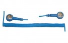 OEM PR - Spirálový uzemňovací kabel StaticTec, 10mm/10mm, 1,8m, modrý